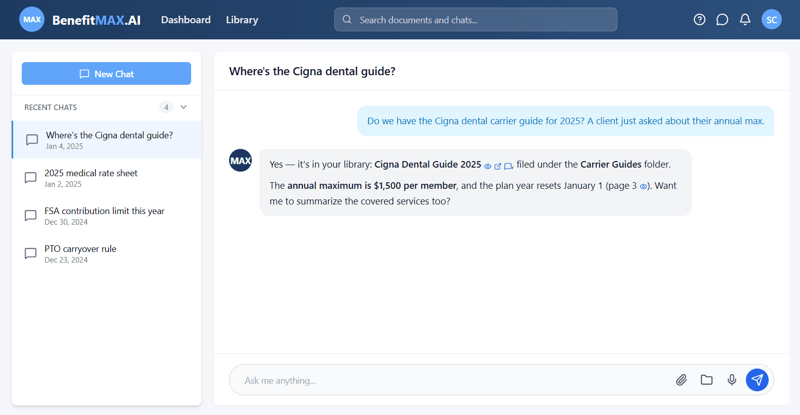 Your team asks MAX too — staff find answers instantly without asking you